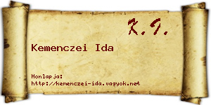 Kemenczei Ida névjegykártya