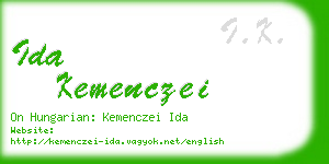 ida kemenczei business card